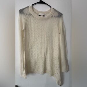 DIESEL Women Beige Asymmetrical Open Knit Alpaca Wool Blend Sweater Extra Small